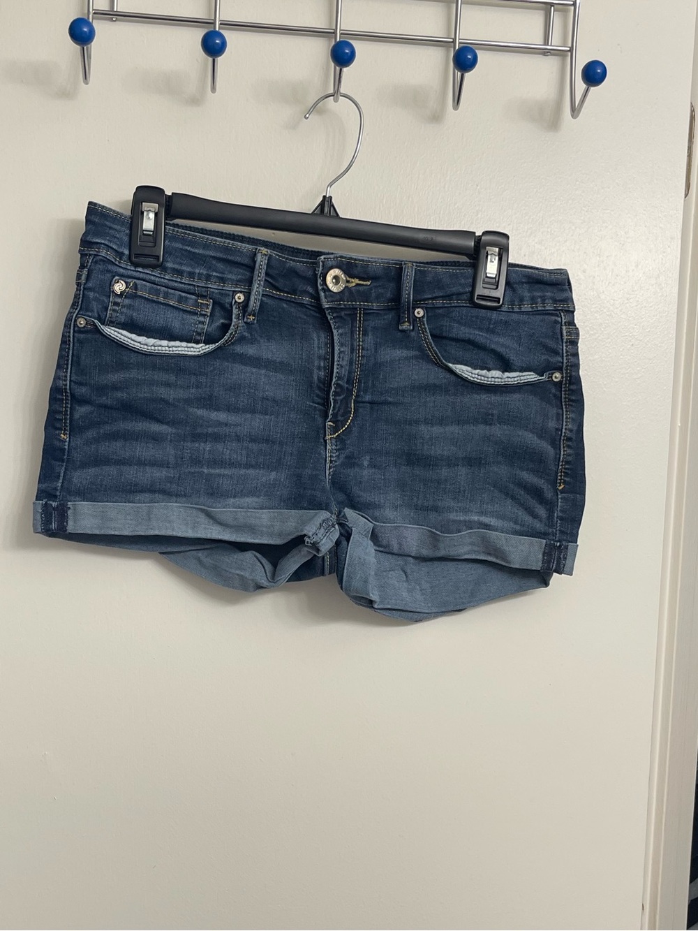 Denizen Dark Blue Rolled Cuff Denim Shorts